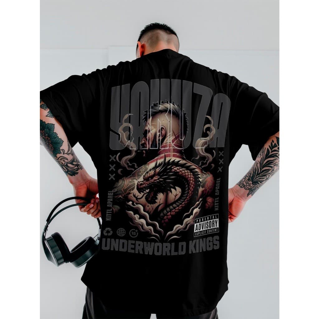 Camiseta Camisa YakuzaGangsta Streetwear Oversized Unissex ref-3730 Dtf