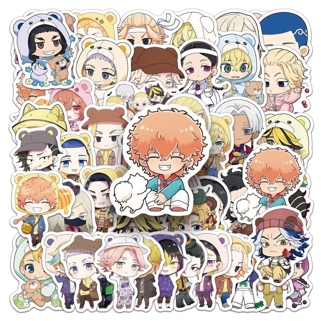 ❉ Q Mini Adesivos Engraçados Para Bebês Tokyo Revengers 50 Pçs/Set DIY Moda Decalques Doodle Impermeáveis