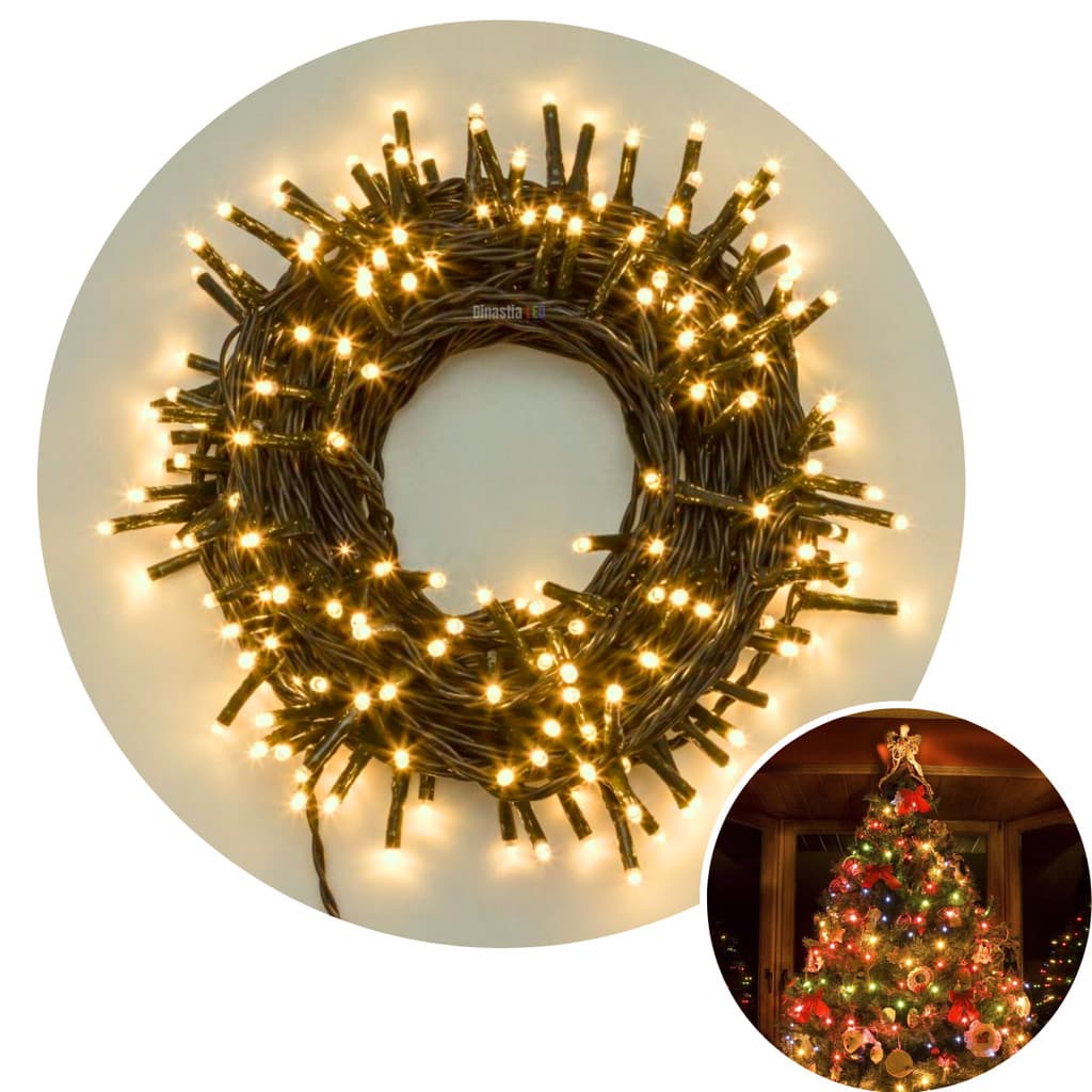 Kit 3x Cordões 10m 100 LEDs Multifunção 8 Modos Pisca Interno Árvore Natal Enfeite Colorido Presépio