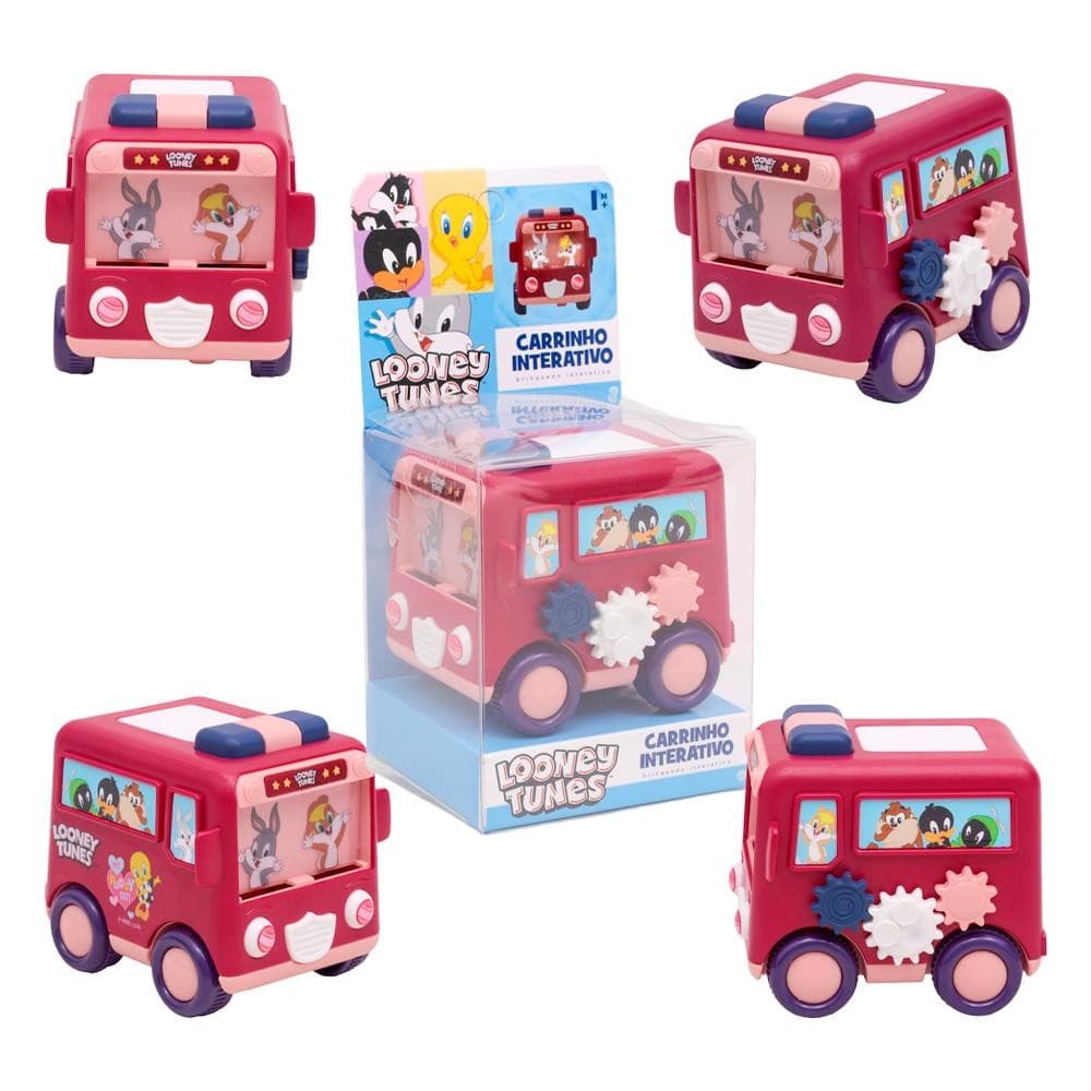 Brinquedo Carrinho Interativo LooneyTunes Baby Warner Vinho Fricção