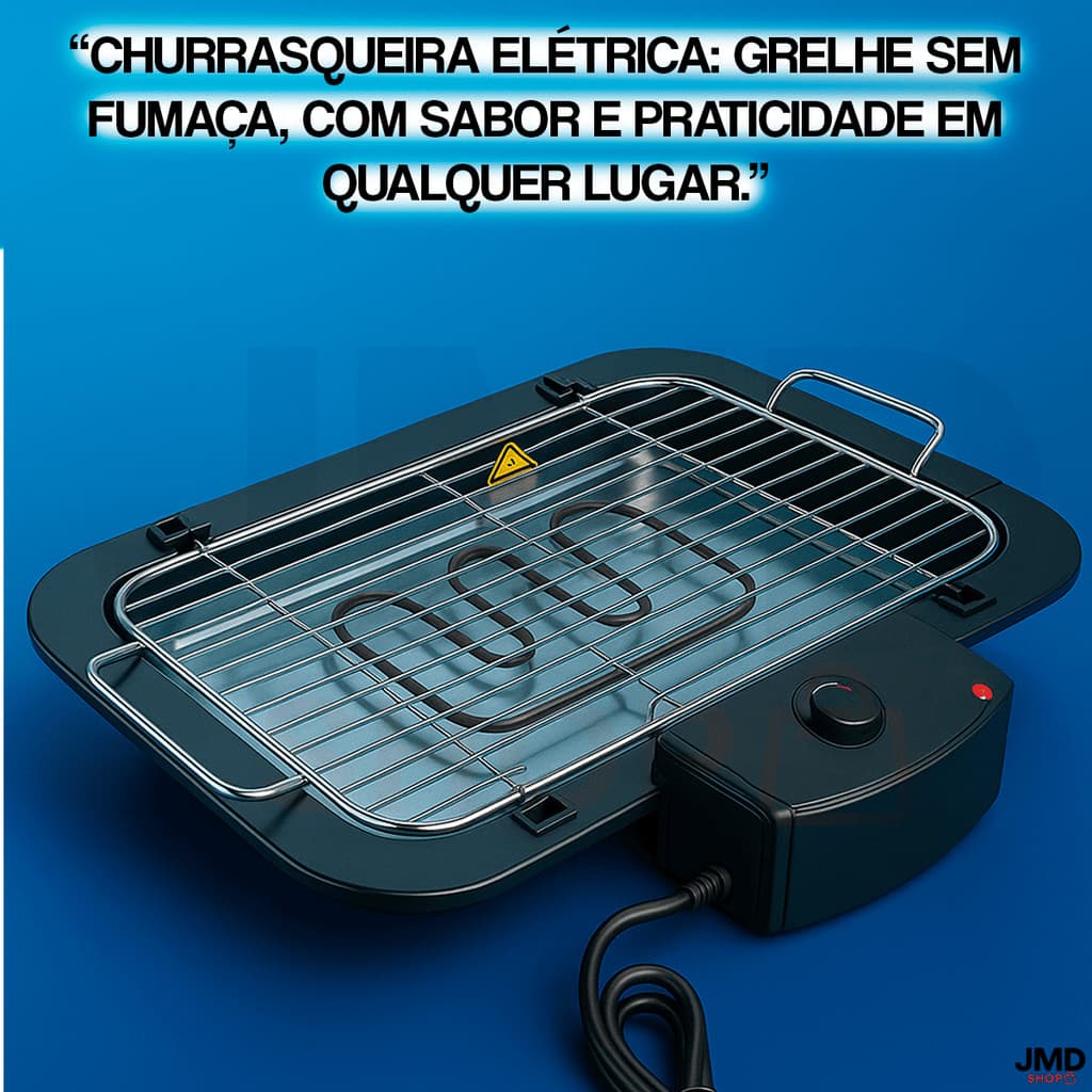 Churrasqueira Elétrica Interna Interior Exterior Sem fumaça Grelhador de Mesa Portátil