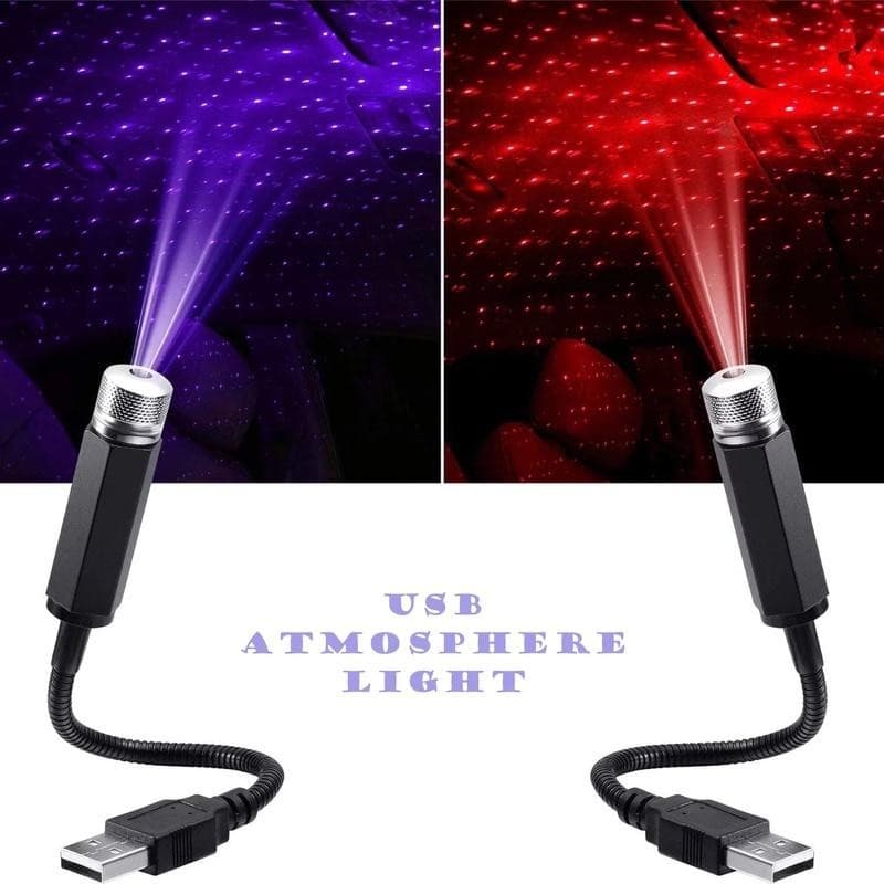 Lâmpada Decorativa USB Ajustável Decoração Interior Do Carro Mini LED Telhado Estrela Luz Noturna Projetor Atmosfera Gal