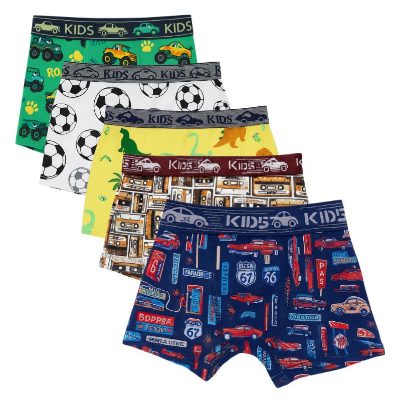 Kit 5 Cuecas Boxer Box Infantil Juvenil Menino Estampada