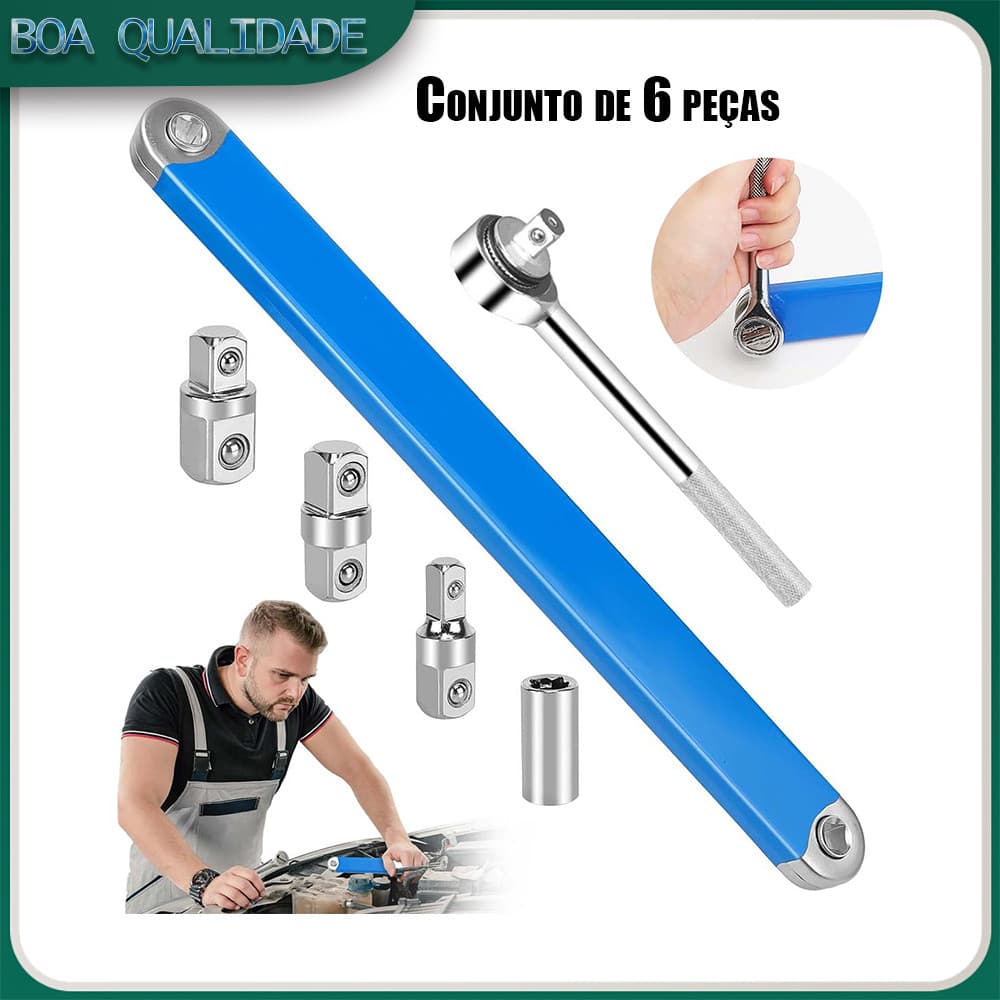 Conjunto de chave de extensão Offline 1/2 1/4 3/8 Adaptador Conjunto de 6 peças Chave de extensão Chave de catraca