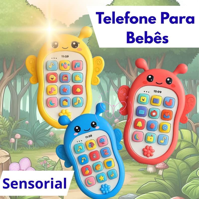 Brinquedo Celular Telefone Mordedor Musical Infantil Aprendizagem  Aniversário Dia Das Crianças