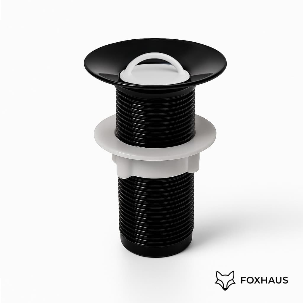 Válvula Branca V8 7/8 com Tampa para Lavatório Pia Cozinha Cuba Lavabo Tanque Preto