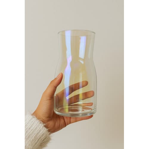 Vaso De Vidro Iridescente Furta-cor Moderno Decorativo