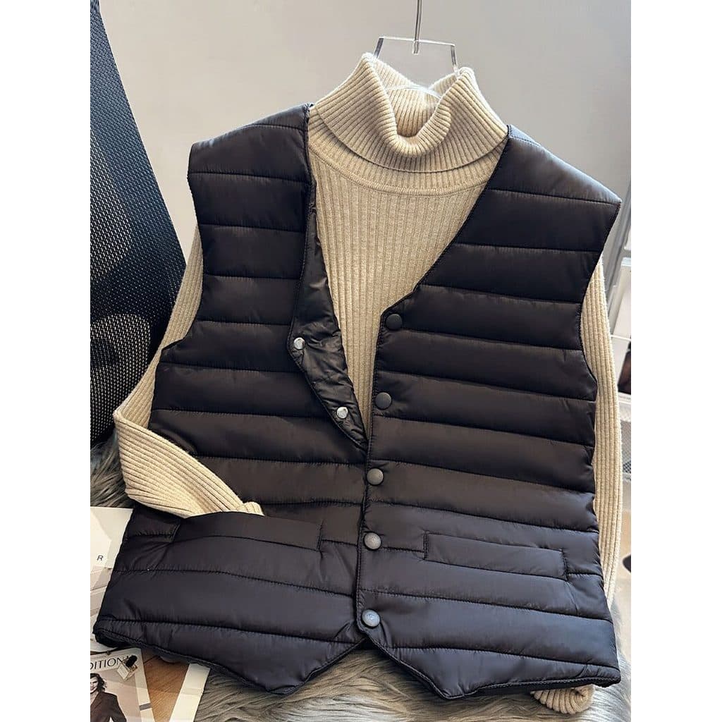 Para baixo colete de algodão masculino outono inverno leve quente interior Wear colete de meia-idade idosos pai terno Bo