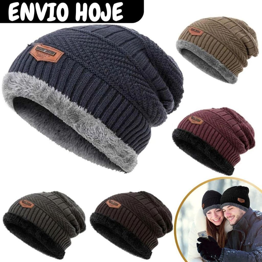 Touca Gorro Forrado Flanelado Frio Extremo Térmica Estilosa Inverno Masculina Feminina
