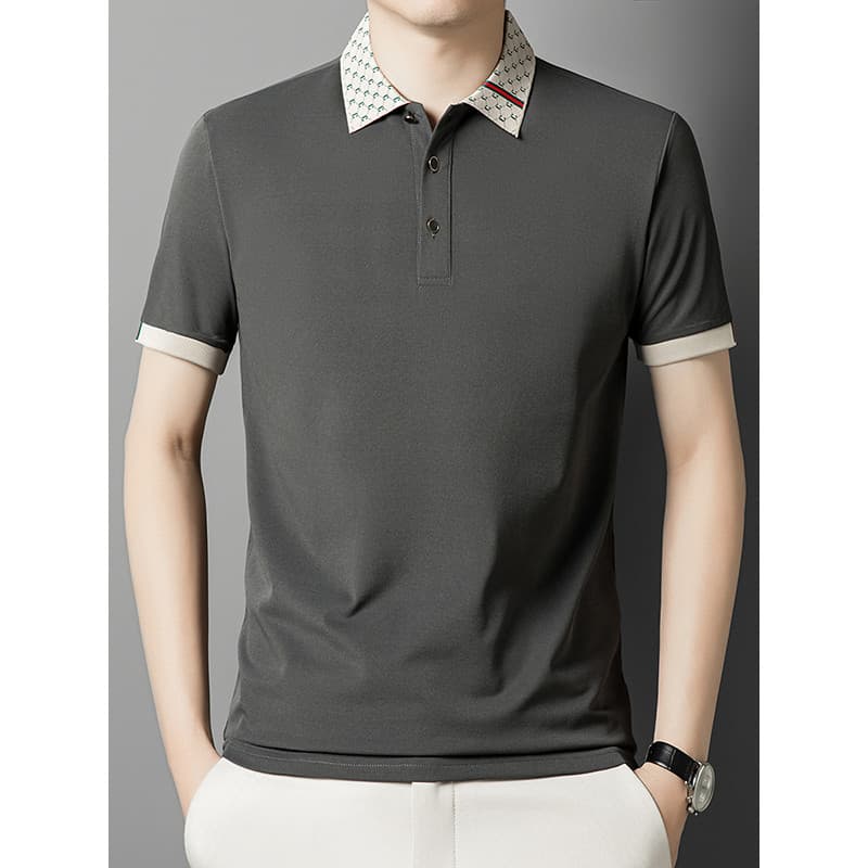 2026 novo estilo estilo simples lapela masculina camisa POLO manga curta verão negócios Casual respirável moda camiseta