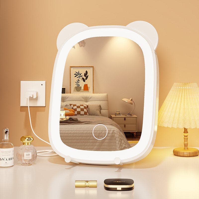 2026 novo estilo LED espelho de maquiagem desktop com luz estudante doméstico luz preenchimento espelho vestir luminoso