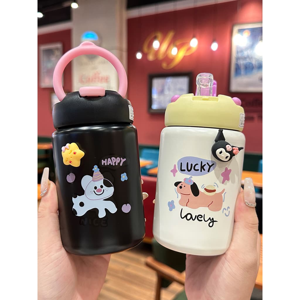 Mini copo térmico meninas de alto valor 316 aço inoxidável copo de palha infantil bonito pequeno copo de bolso portátil