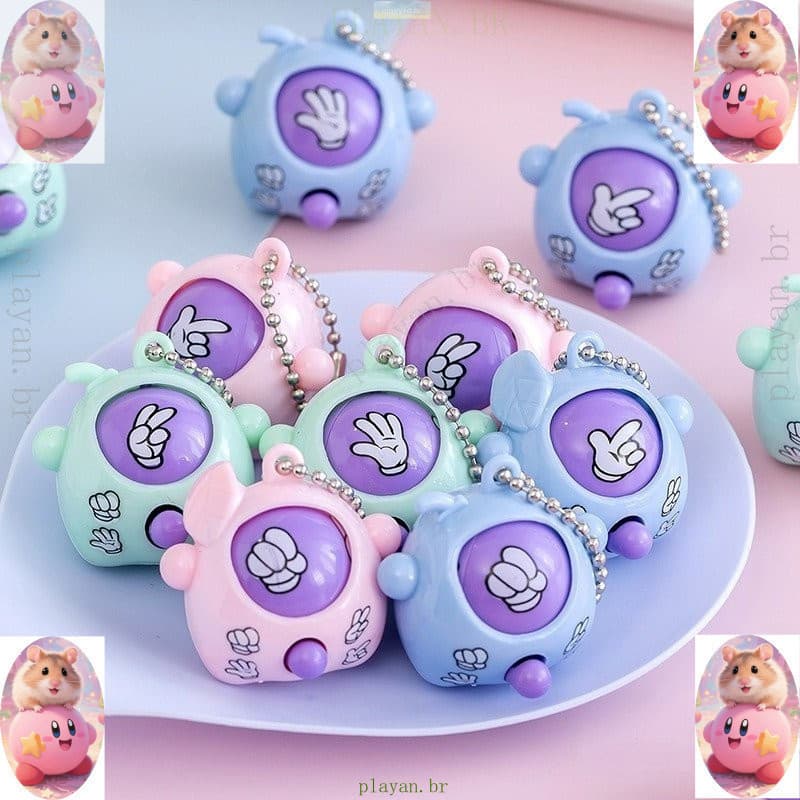 10 Mini Jogos de Dedo Justos, Pedra Papel Tesoura, Jogos de Ovo, Brinquedos Exquisitos, Chaveiro Pendente, Jogos de Bata