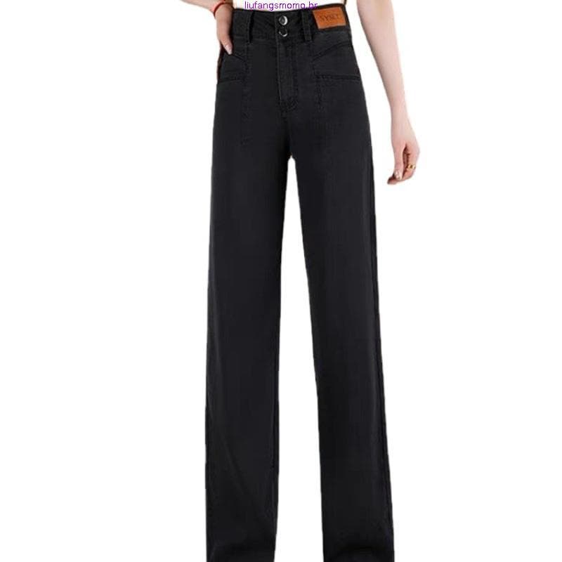 calça cargo jeans feminina calça jeans feminina wide leg calsa feminina Versão estreita de jeans de seda para mul