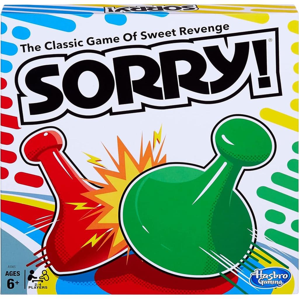 Hasbro Gaming, desculpe! Jogo de Tabuleiro para Crianças, Jogos de Tabuleiro Familiares para Crianças e Adultos, 2 a 4 J
