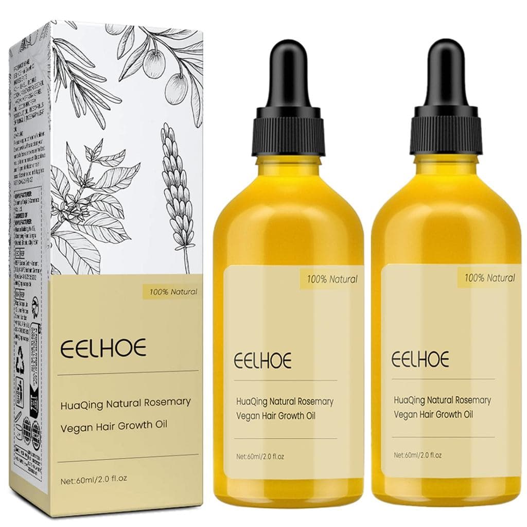 2 Frascos de Óleo Natural para Crescimento Capilar, Óleo para Crescimento Capilar Carvenchi com Alecrim Orgânico, Nutrit