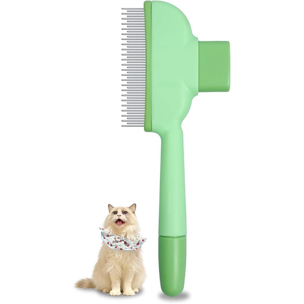 Pente para Gatos e Cães, Pente Autolimpante com Botão de Liberação, Escova para Remoção de Pelos para Higiene e Massagem
