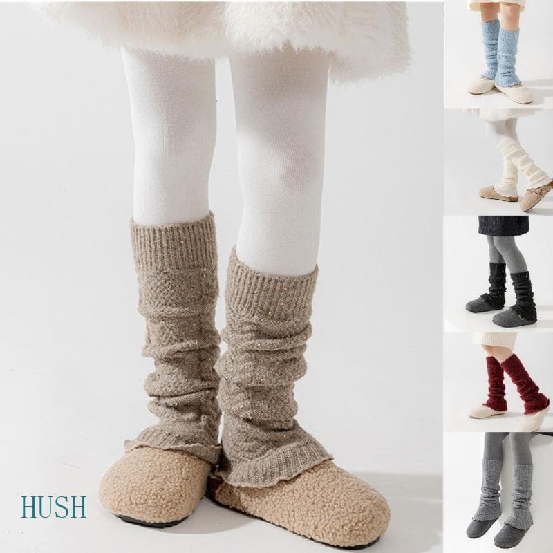 HUS Girls Leg Warmer Meias Empilhadas Elásticas Tecido Macio