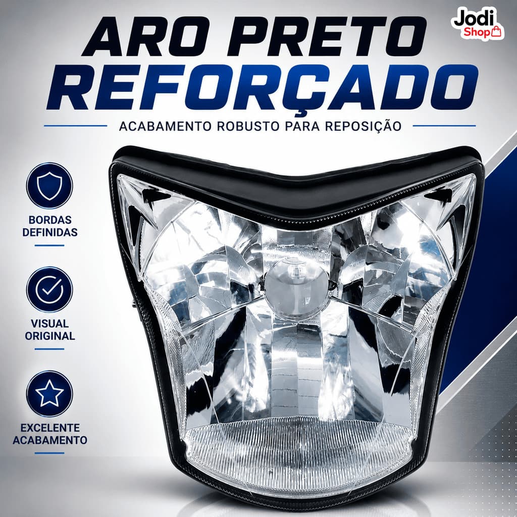 Farol Para Motocicleta BROS Dianteiro Com Lente Transparente Tipo Cristal Resistente