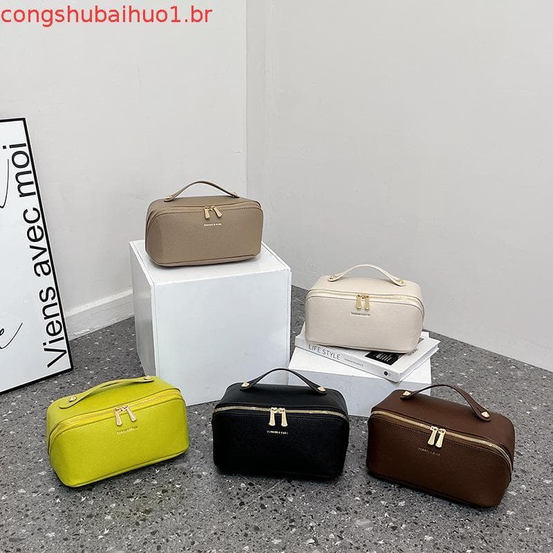 kit necessaire feminino necessaire feminino Saco de armazenamento de cosméticos de couro fácil de transportar quando sai
