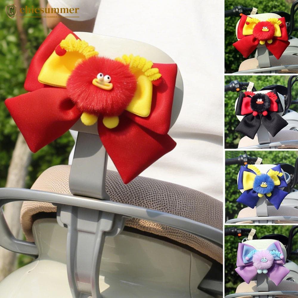CHICSUMMER Motocicleta Arco Assento Traseiro Decoração Monstro E Bowknot Para Scooter Bicicleta Elétrica Cauda Adesivo D