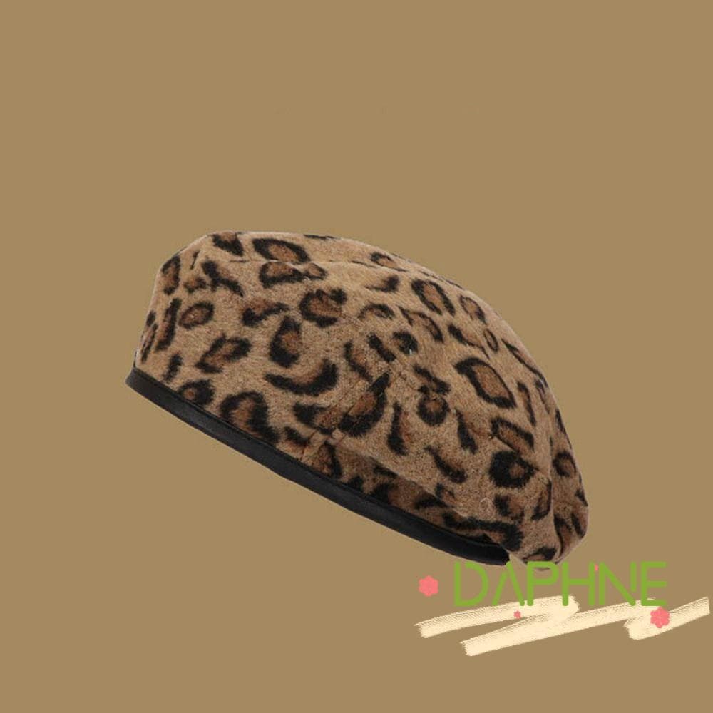 Boné Octogonal DAPHNE , Boina Com Estampa De Leopardo Para Estudantes , De Abóbora Versão Coreana Da Moda