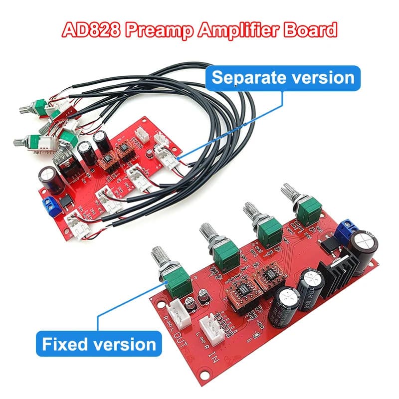 AD828 NE5532 Preamp Amplifier Board HIFI Stereo Volume Tone Control Pre-amp Preamplifier Treble Midrange Bass Single Pow