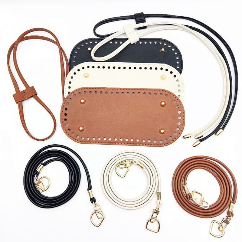 3 Pçs DIY Bolsa Fazendo Kit Com Corrente Balde Do Plutônio Base & Alça De Ombro Crochê Acessórios