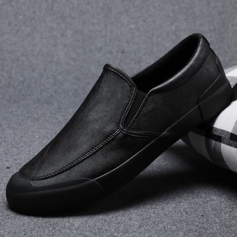 Piscando sapatos masculinos novo estilo mocassins sapatos casuais planos sapatos de couro masculino deslizamento-em