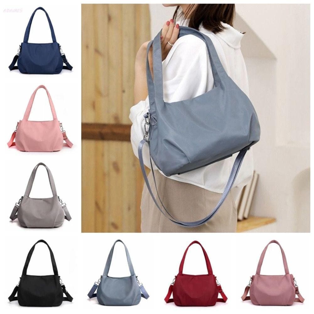 Bolsa De Ombro De Nylon ADAMES , Bolinho Com Zíper De Cor Sólida Estilo Coreano Crossbody Esportiva Leve