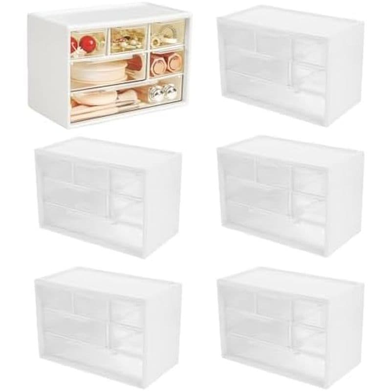Organizador De Gaveta Pequena Para Mesa , 7.1 " x 3 . 8 4.6 " Mini De Com 9 Gavetas Transparentes , Caixa De Armazenamen