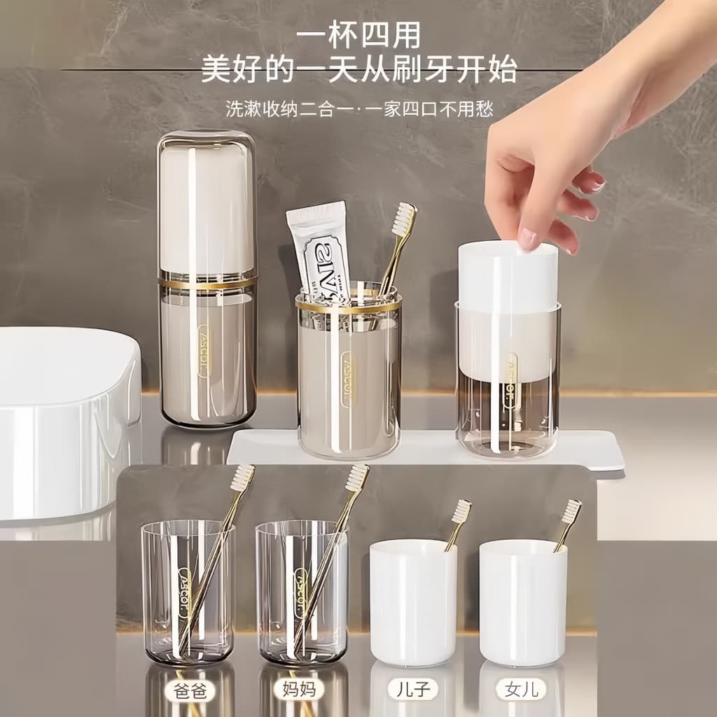 Japão japão três-em-um copo de lavagem de viagem portátil escovação bucal copo conjunto balde de dentes caixa de armazen