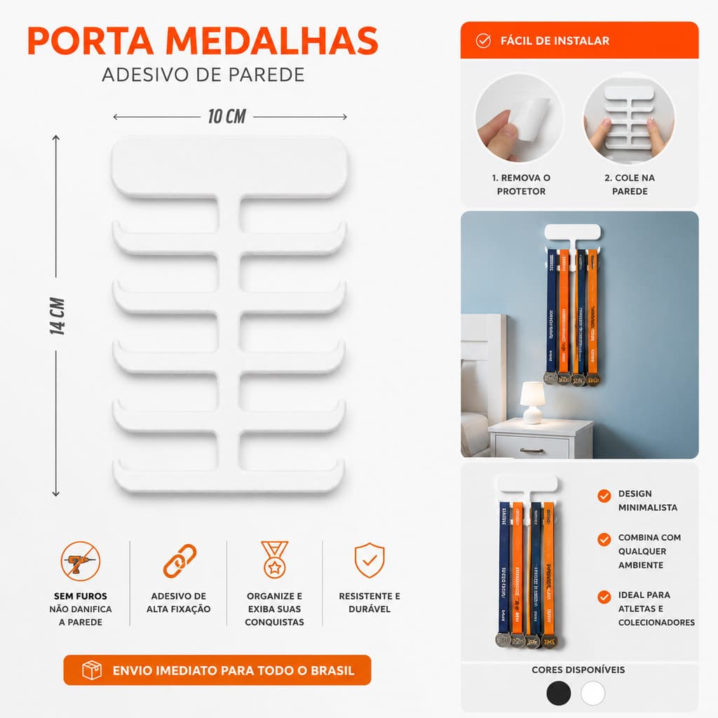Porta medalhas Decorativo de Parede | Fita Adesiva - Minimalista, Decoração, Organização