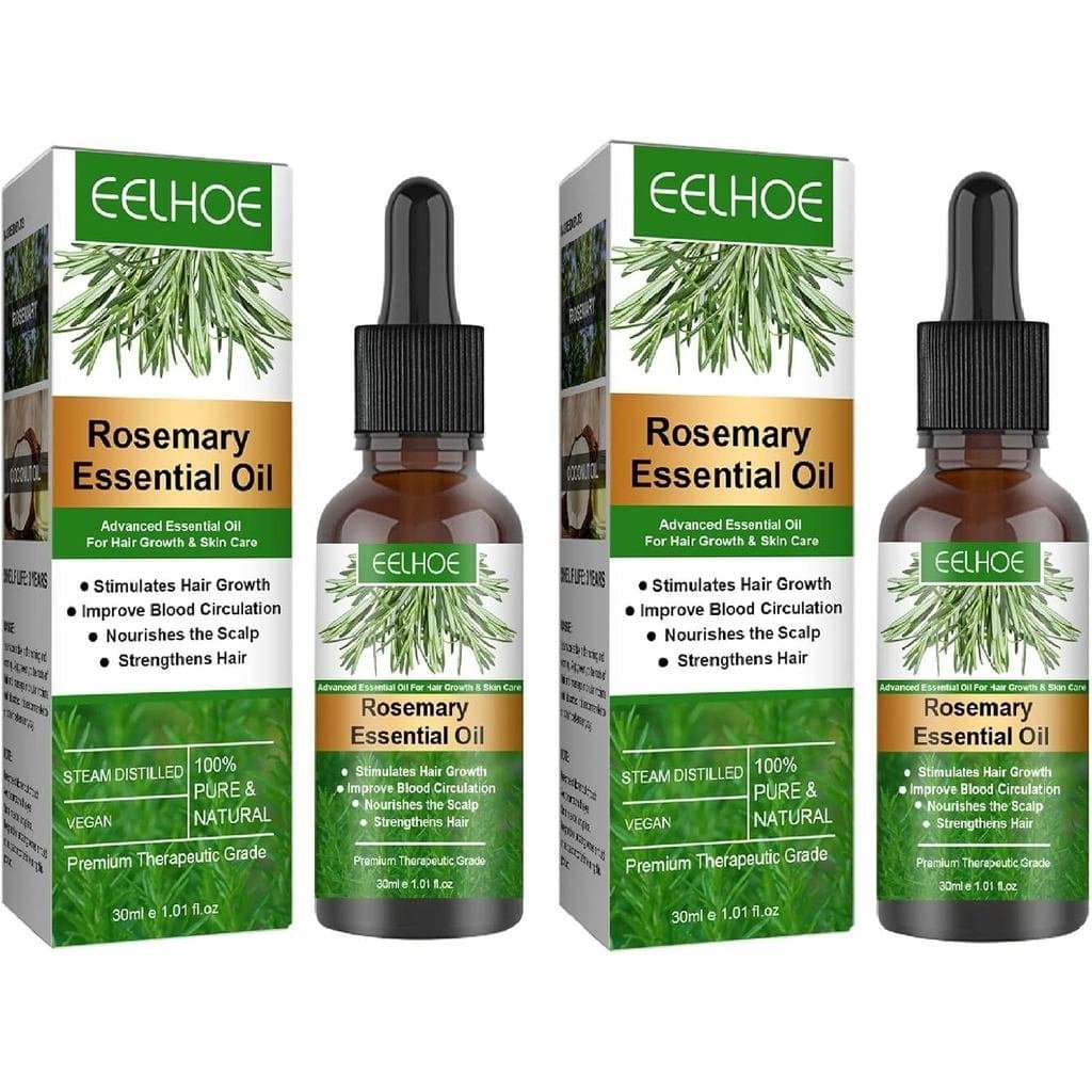 Óleo para Crescimento Capilar, 2 Frascos de Óleo Essencial de Alecrim para Crescimento Capilar, 30ml de Séruns Capilares