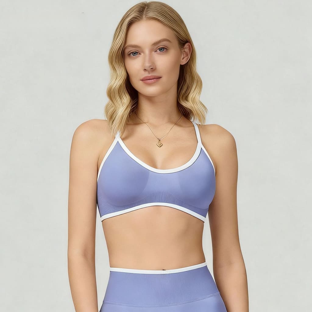 Yoga sutiã esportivo sem costura contraste cor bainha com almofada no peito oco bela volta ao ar livre correndo roupa in