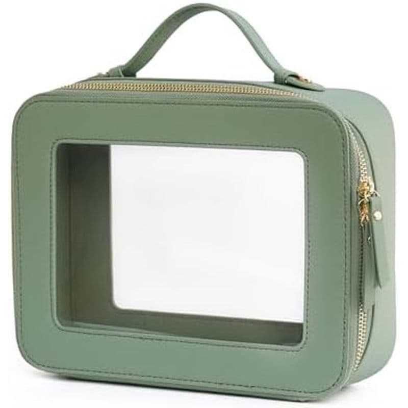 Popvibe Bolsa De Maquiagem Transparente Estojo De Cosméticos De Viagem Higiene Com Zíper , Organizador Portátil Carro Co