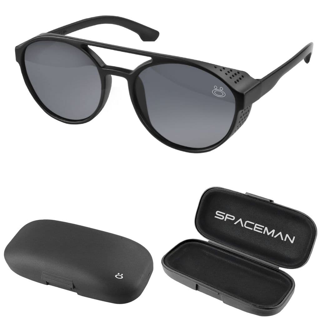 Óculos sol proteção vintage praia + case preto retrô acetato