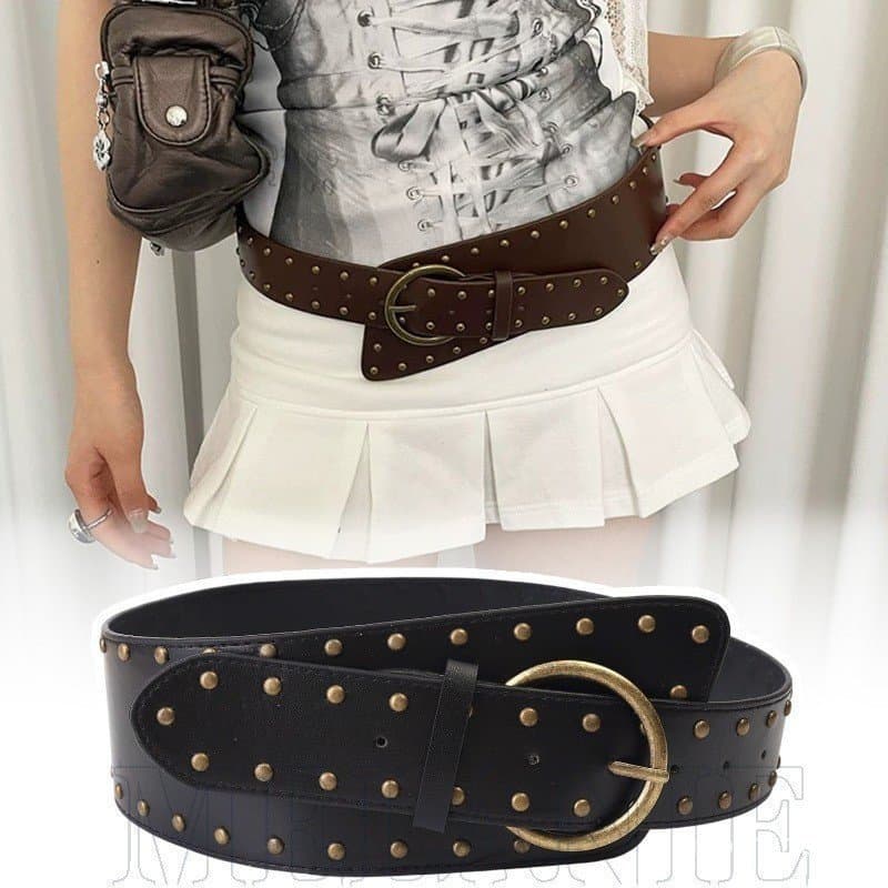 Cintos Largos De Couro PU-Para Meninas Picantes-Acessórios Decorativos De Roupas-Punk , Gótico , Vintage-Cintura De Rebi