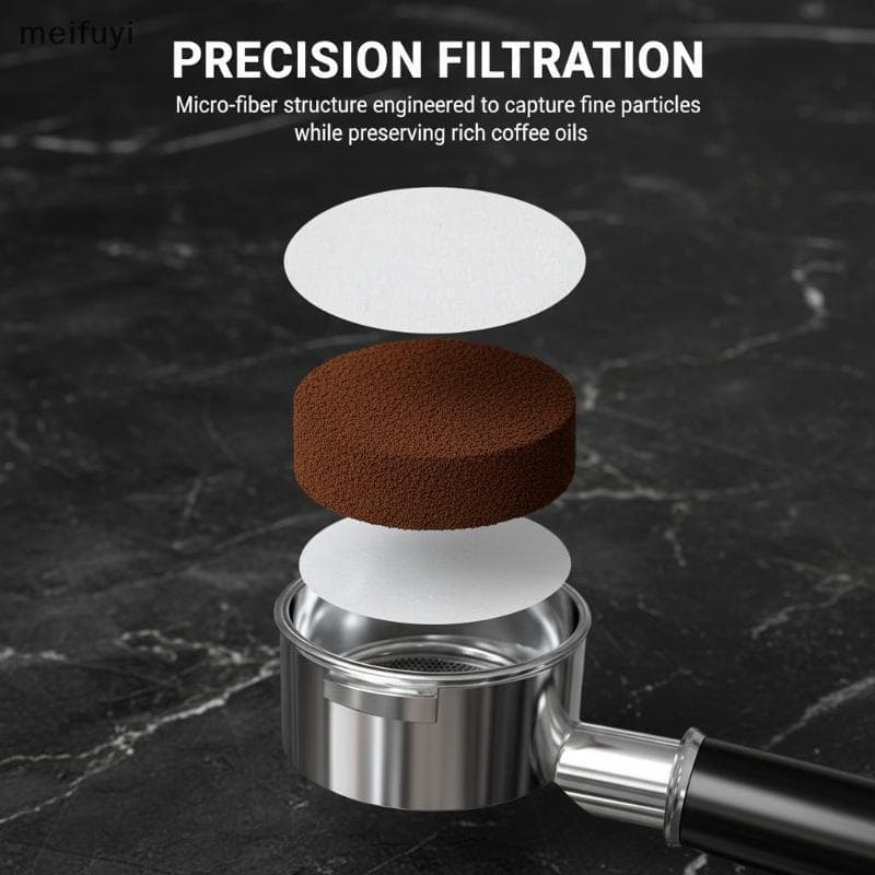 [MF] Filtro Universal De Papel Para Café Expresso 51 Mm 53 54 58 100/500 Unidades Não Branqueado Compatível Com A Maiori