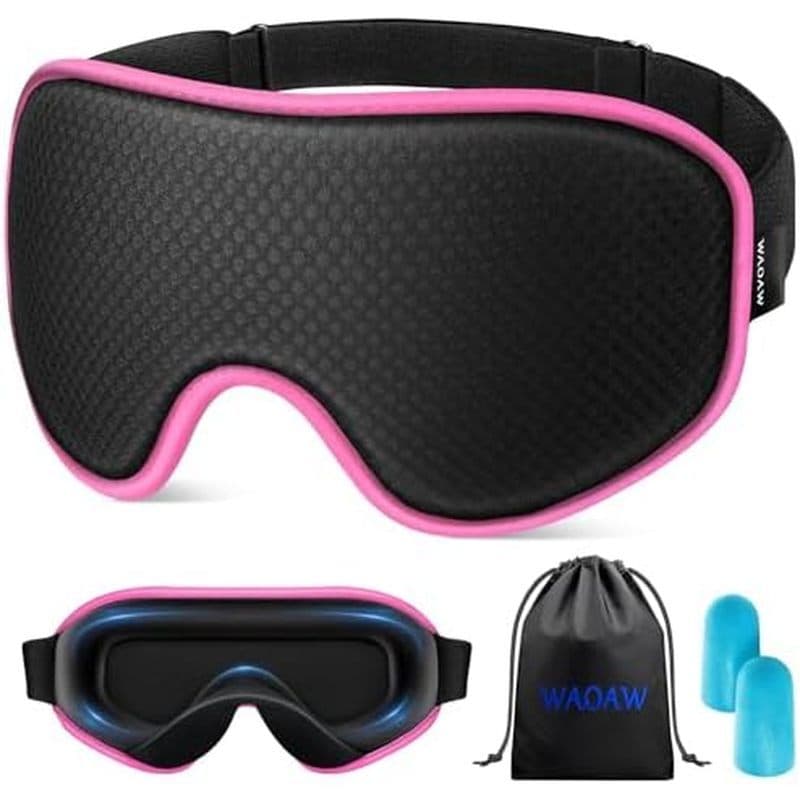 Máscara De Dormir WAOAW Para Homens E Mulheres : Máscaras Blackout-Olhos 3D Respirável Macia Confortável Viagens-Noturna