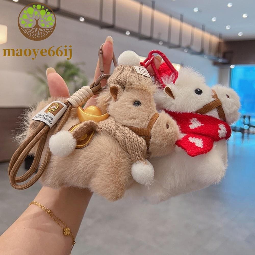 MAOYE66 Chaveiro De Cavalo De Pelúcia , Pingente De Pônei De Cachecol Criativo Boneca Desenho Animado Yuanbao