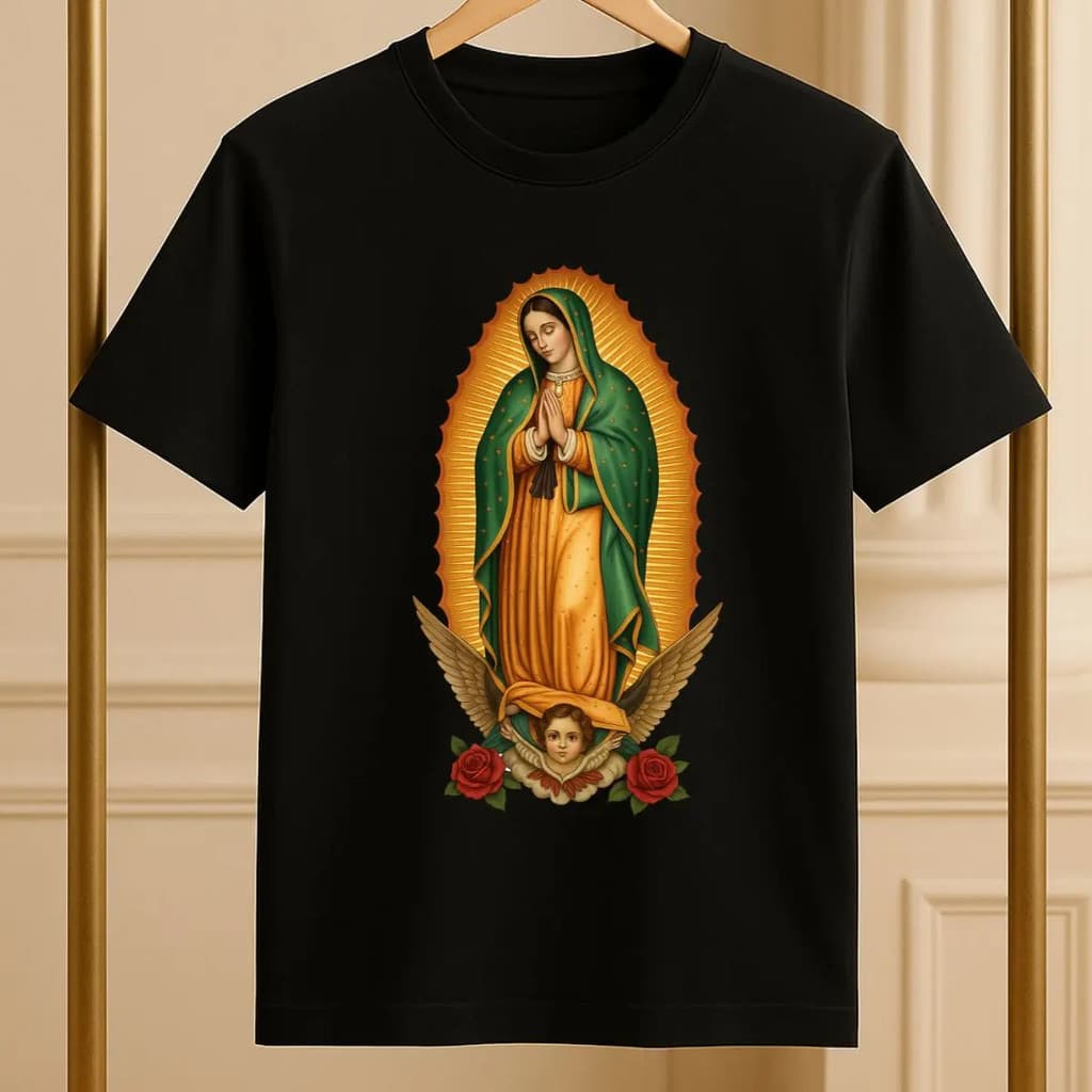 Camiseta estampada nossa senhora de guadalupe