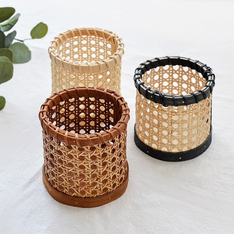 Porta-talheres de Rattan Trançado RoadGold, Porta-colheres Feito à Mão, Porta-lápis RG BELLE N5YQ CZSS VOUF