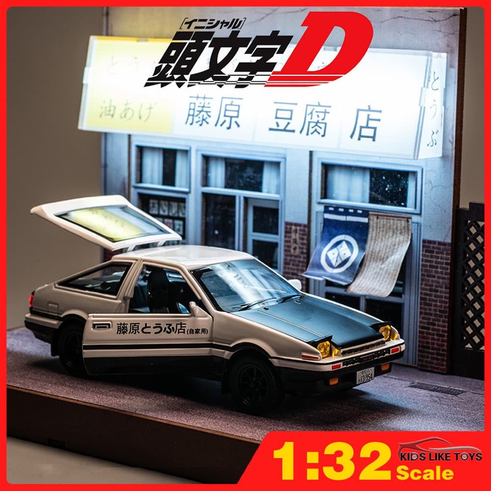 KLT 1:32 Toyota AE86 Modelo Antigo, Carro de Brinquedo de Metal, Adequado para Meninos, Brinquedo de Carro Infantil Q8L3