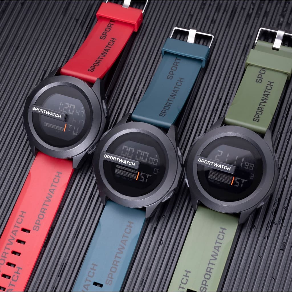 Relógio eletrônico masculino elegante, à prova d'água e multifuncional, moderno e estiloso, adequado para correr e parti