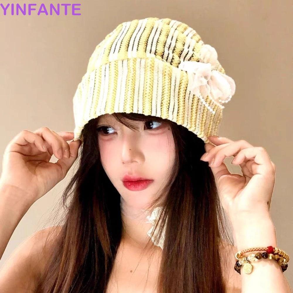 Chapéu De Gorros YINFANTEWN , Pulôver De Flor Fina Estilo Coreano Malha Respirável Vazado Doce