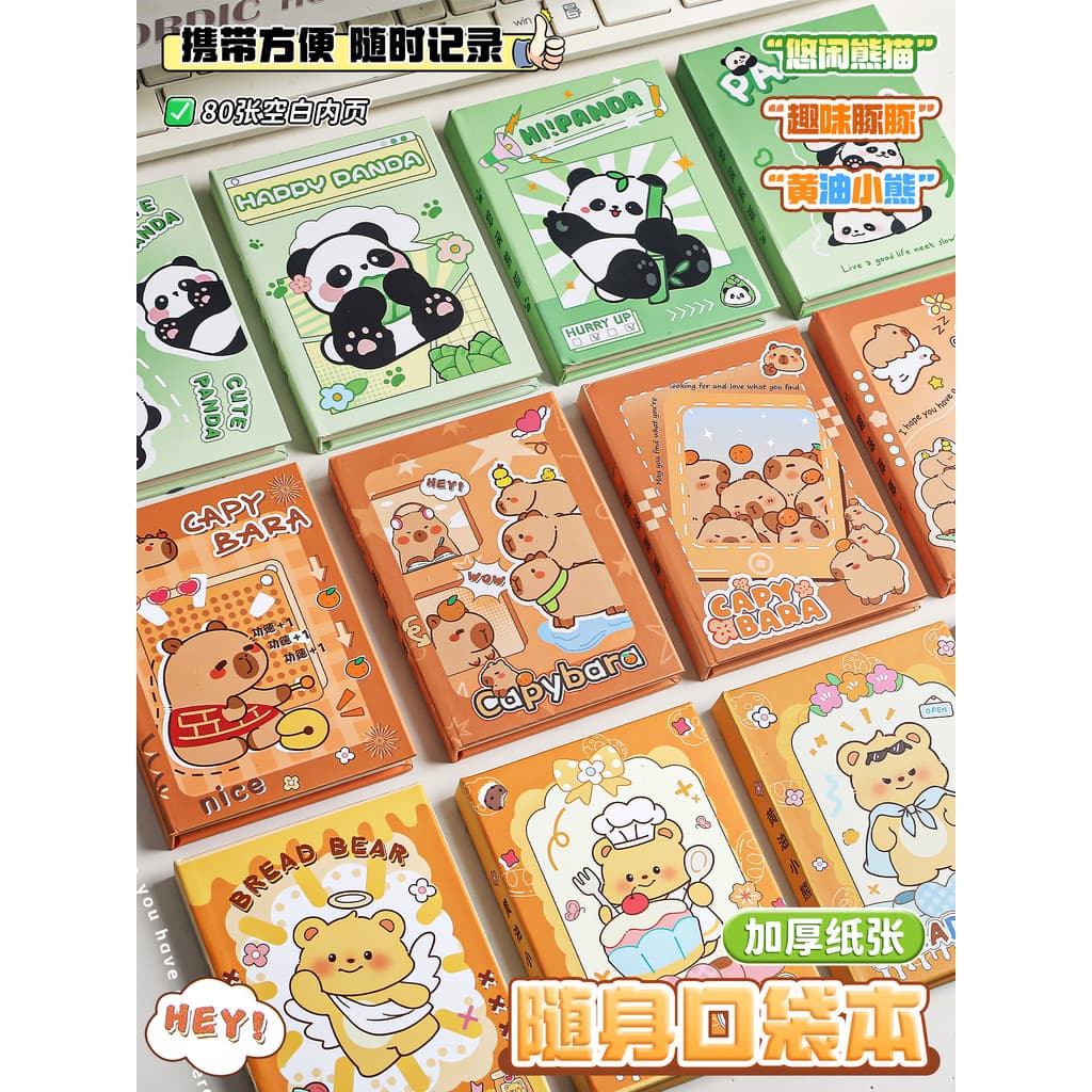 Livro de bolso A7 fofo fofo animal de estimação capa dura desenho animado portátil bloco de notas Mini caderno pequeno m