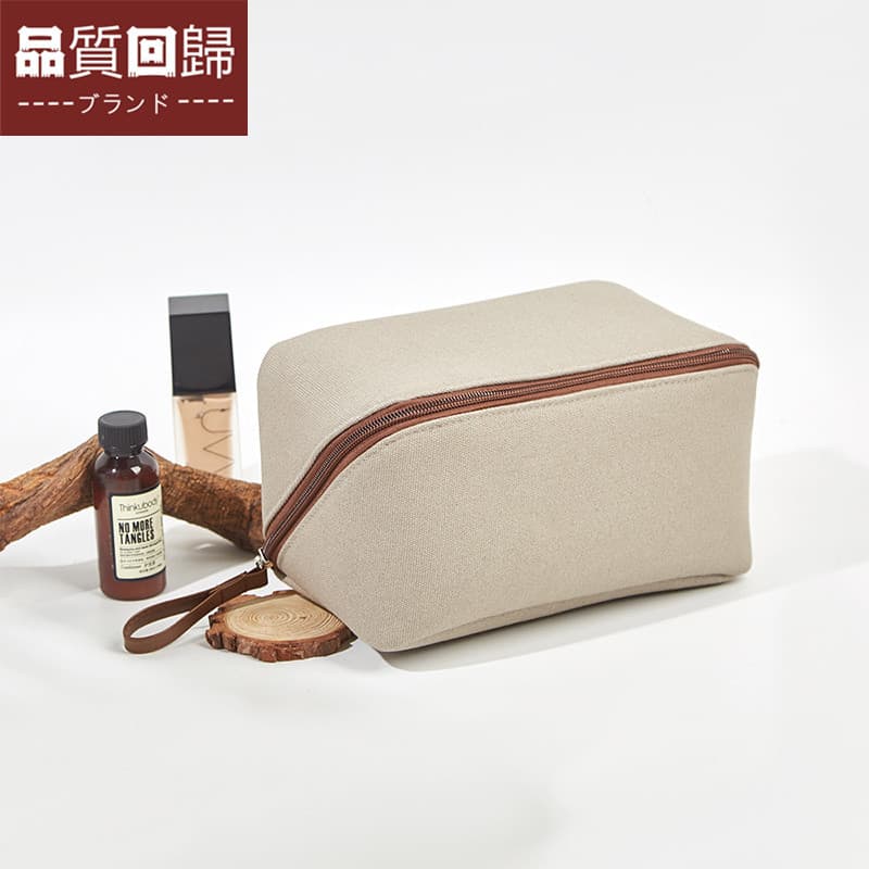 Bolsa de armazenamento com zíper de lona de vendas diretas do Japão Bolsa de higiene portátil para viagem Bolsa cosmétic