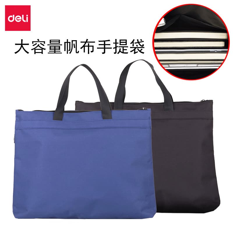 Deli 5840 Sacola Pasta de informações coloridas Bolsa de arquivo Bolsa de conferência Bolsa de lona com zíper Bolsa de d