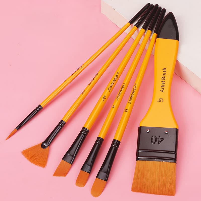 Conjunto de pincéis de pintura a óleo Caneta em forma de leque Pincel de pintura em aquarela acrílica Pincel plano de Ny